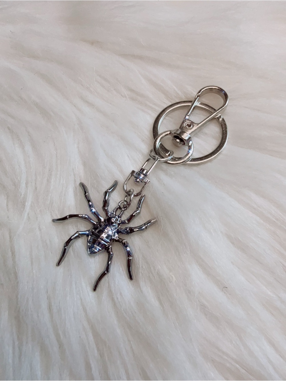 Silver Spider Keychain bag Charm